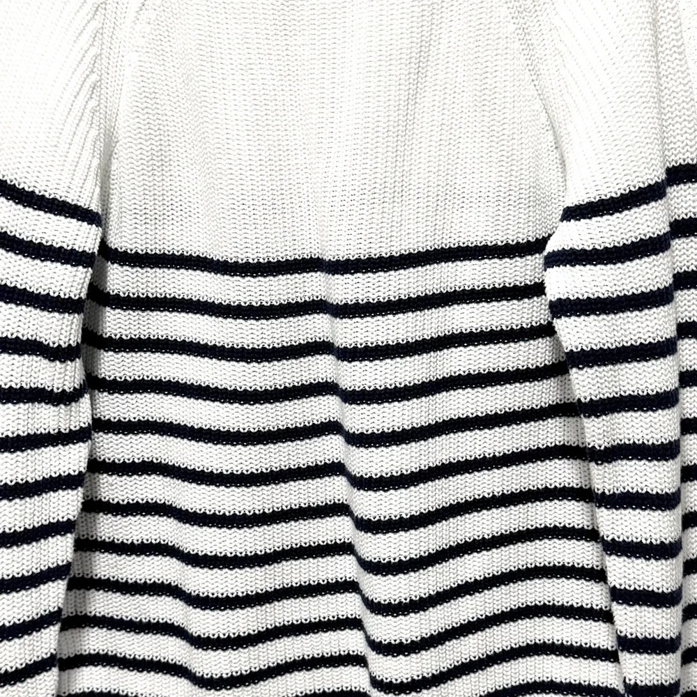 J.‎ Crew Factory cotton button mock neck Striped Sweater L